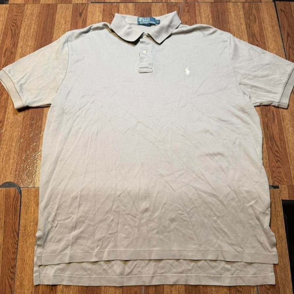 Polo Ralph Lauren Grey Vintage Button Polo Dress Shirt Large